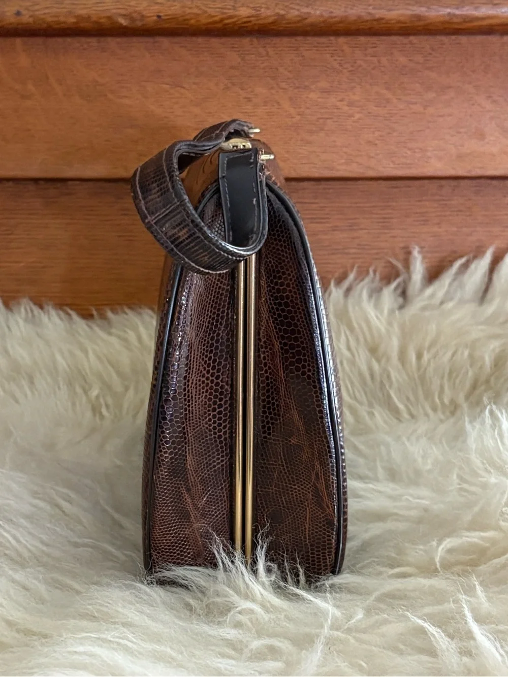 Vintage 50’s Authentic Tegu Lizard Skin Satchel Bag
